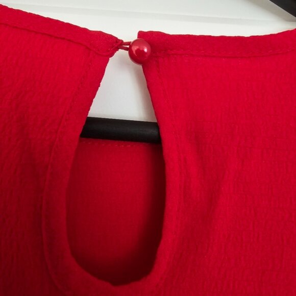 TRÏBE Ruffled Cap Sleeve Red Mini Dress Size XL NWT - Picture 8 of 9